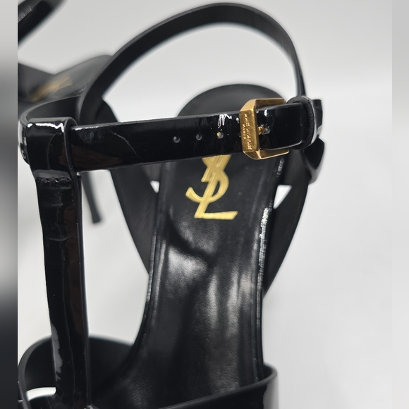 YSL Tribute Platform Sandals Vitello Vernice Soft - 38 - Picture 7 of 16